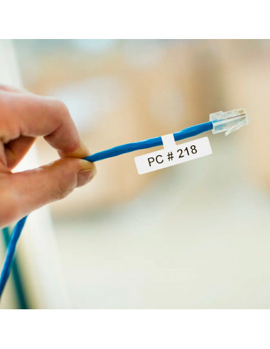 Cinta Brother FLe-2511 Negro / Blanco 21 mm x 4.5 m Bandera