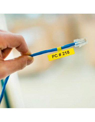 Cinta Brother FLe-6511 Negro / Amarillo 21 mm x 4.5 m Bandera