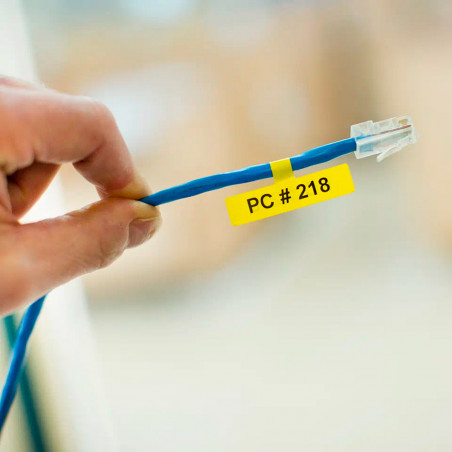 Cinta Brother FLe-6511 Negro / Amarillo 21 mm x 4.5 m Bandera