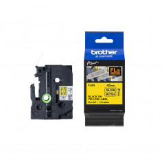 Cinta Brother FLe-6511 Negro / Amarillo 21 mm x 4.5 m Bandera