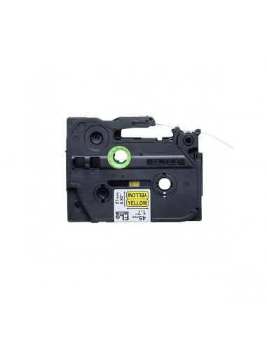 Cinta Brother FLe-6511 Negro / Amarillo 21 mm x 4.5 m Bandera