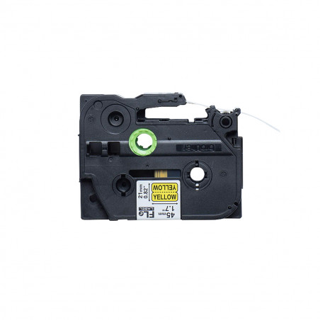 Cinta Brother FLe-6511 Negro / Amarillo 21 mm x 4.5 m Bandera