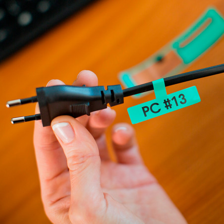 Cinta Brother FLe-7511 Negro / Verde 21 mm x 4.5 m Bandera