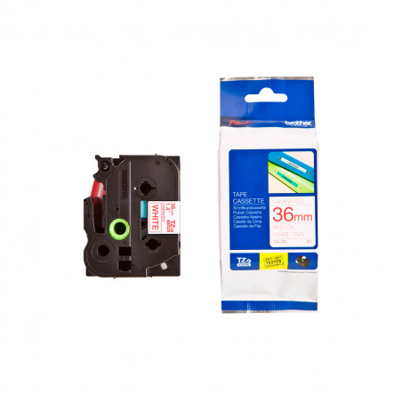 Cinta Brother TZe-262 Rojo / Blanco 36mm de ancho x 8 m de largo - Laminada Cinta Brother TZe-262 Rojo / Blanco 36mm de ancho x 8 m de largo - Laminada