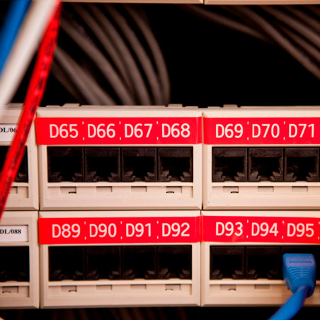 Cinta Brother TZe-435 Blanco / Rojo 12 mm de ancho x 8 m de largo - Laminada Cinta Brother TZe-435 Blanco / Rojo 12 mm de ancho x 8 m de largo - Laminada