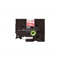 Cinta Brother TZe-435 Blanco / Rojo 12 mm de ancho x 8 m de largo - Laminada 2