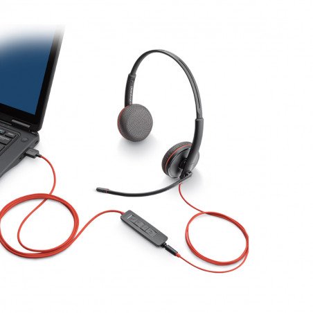 Auriculares Headset Plantronics Blackwire C3225 Biaural USB