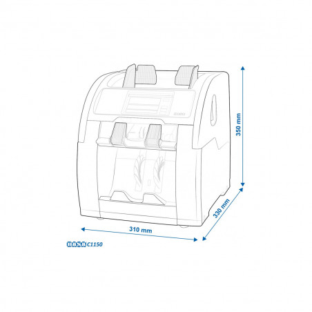 Contadora y Clasificadora De Billetes DASA C-1150 UV MG Dual CIS IR