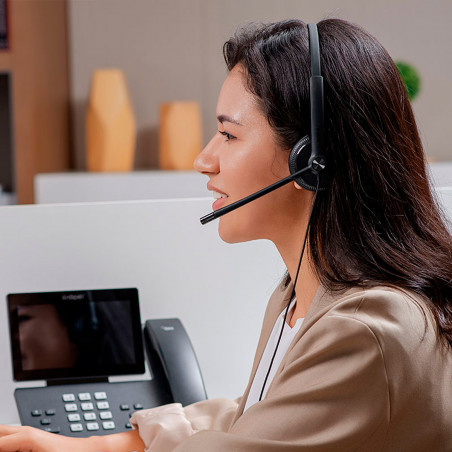 Auriculares Headset Yealink YHS34 Biaural Lite con QD y RJ9