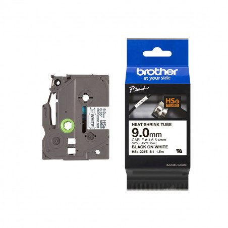 Cinta Tubular Brother HSE-221E Termocontraíble 9mm x 1.5m