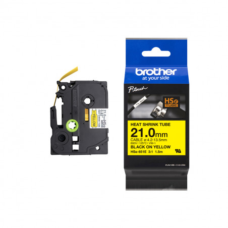 Cinta Tubular Brother HSE-651E Termocontraíble 21mm x 1.5m