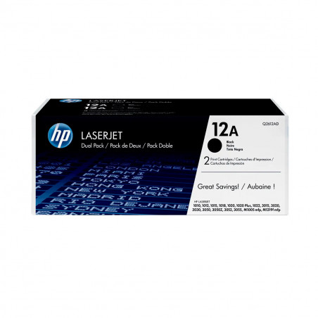 Pack de 2 cartuchos Tóner HP 12A Negro