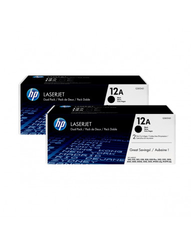 Pack de 2 cartuchos Tóner HP 12A Negro Pack de 2 cartuchos Tóner HP 12A Negro
