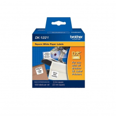 Cinta Brother DK-1221 pre-cortada 2.3 x 2.3 cm. x 1000u.