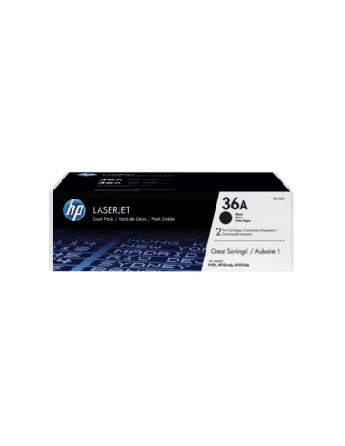 Cartucho Tóner HP 36A Negro Dual Pack Original CB436AD