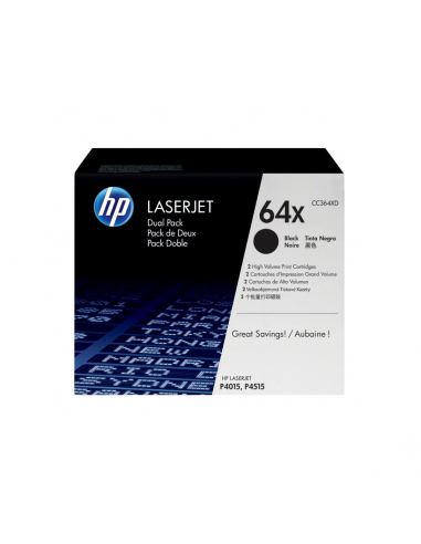 Cartucho Tóner HP 64X Negro Dual Pack Original CC364XD