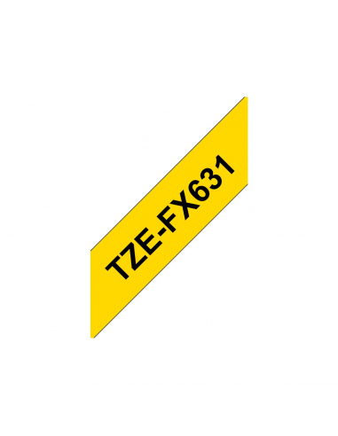 Cinta Brother TZe-FX631 Negro / Amarillo 12 mm x 8 m Flexible Cinta Brother TZe-FX631 Negro / Amarillo 12 mm x 8 m Flexible