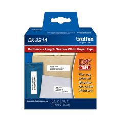 Cinta continua papel Brother DK-2214 Negro/ Blanco 1.2 cm
