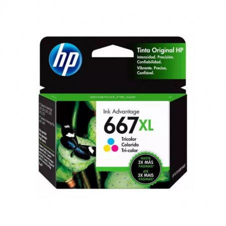 Cartucho de Tinta HP 667XL Tricolor Original 3YM80AL