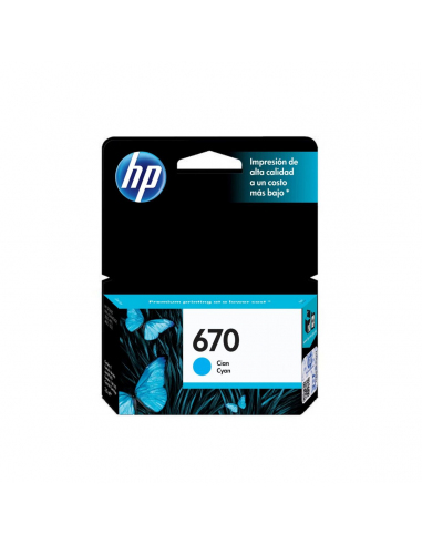 Cartucho de Tinta HP 670 Cian Original CZ114AL