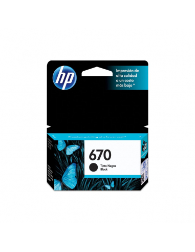 Cartucho de Tinta HP 670 Negro Original CZ113AL