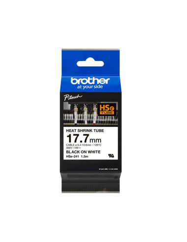 Cinta Tubular Brother HSE-241 Termocontraíble 17.7mm x 1.5m