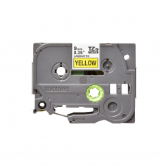 Cinta Brother TZe-621 Negro / Amarillo 9mm de ancho x 8 m de largo - Laminada 2