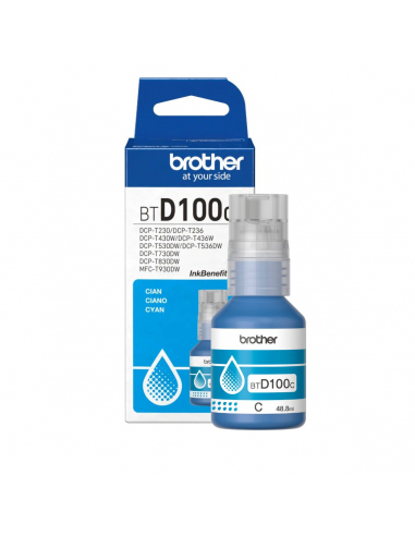 Botella de Tinta Brother BTD100C Cian Original