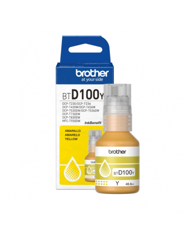 Botella de Tinta Brother BTD100Y Amarillo Original