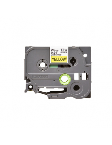 Cinta Brother TZe-651 Negro / Amarillo 24 mm de ancho x 8 m de largo - Laminada Cinta Brother TZe-651 Negro / Amarillo 24 mm de ancho x 8 m de largo - Laminada