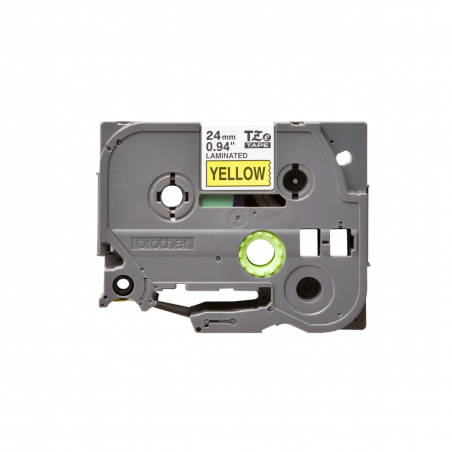 Cinta Brother TZe-651 Negro / Amarillo 24 mm de ancho x 8 m de largo - Laminada Cinta Brother TZe-651 Negro / Amarillo 24 mm de ancho x 8 m de largo - Laminada