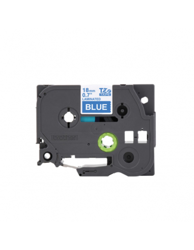 Cinta Brother TZe-545 Blanco / Azul 18 mm de ancho x 8 m de largo - Laminada Cinta Brother TZe-545 Blanco / Azul 18 mm de ancho x 8 m de largo - Laminada