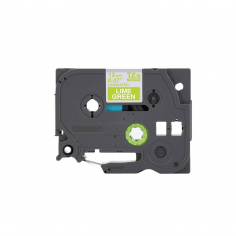 Cinta Brother TZe-MQG35 Blanco / Verde Lima 12mm de ancho x 5 m de largo - Laminada 2