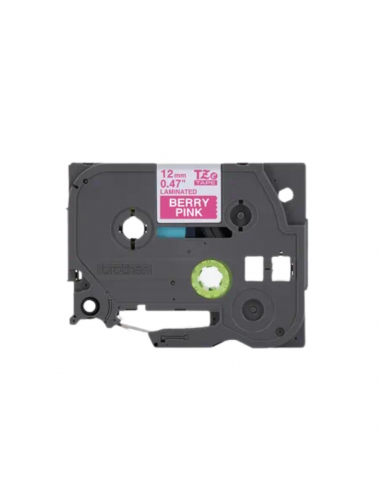 Cinta Brother TZe-MQP35 Blanco / Fucsia 12mm de ancho x 5 m de largo - Laminada Cinta Brother TZe-MQP35 Blanco / Fucsia 12mm de ancho x 5 m de largo - Laminada