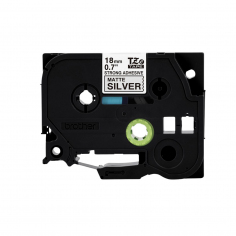 Cinta Brother TZe-S941 Negro / Plateado 18mm de ancho x 8 m de largo - Laminada  Adhesivo extra 2