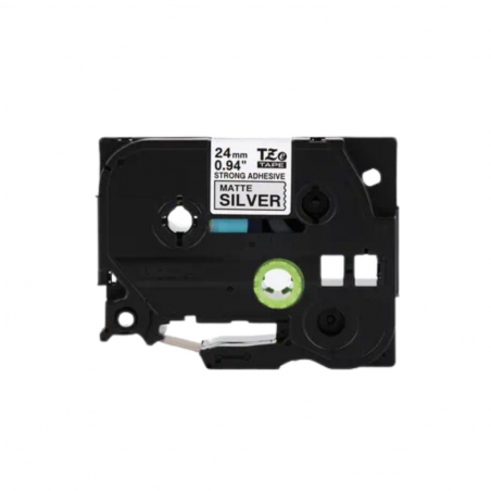 Cinta Brother TZe-S951 Negro / Plateado 24mm de ancho x 8 m de largo - Laminada  Adhesivo extra Cinta Brother TZe-S951 Negro / Plateado 24mm de ancho x 8 m de largo - Laminada  Adhesivo extra