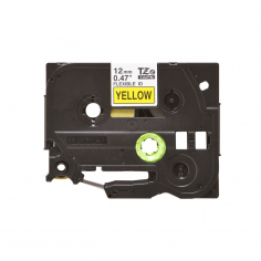 Cinta Brother TZe-FX631 Negro / Amarillo 12 mm x 8 m Flexible 2