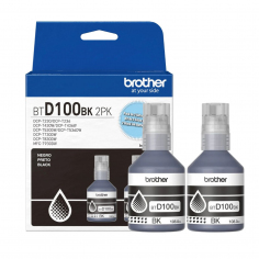 Kit de Botellas de Tinta Brother BTD100BK Negro Original Pack x2U