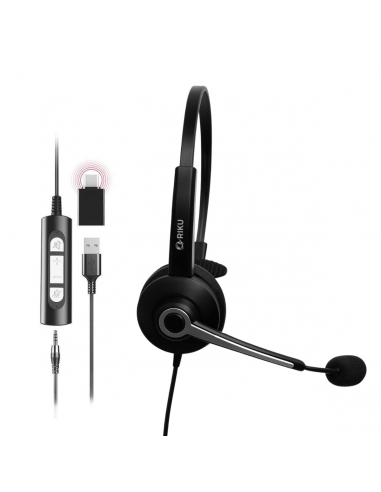 Auriculares Headset Riku RKP-681-U3-C Monoaural
