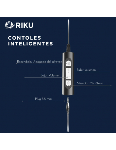 Auriculares Headset Riku RKP-681-U3-C Monoaural