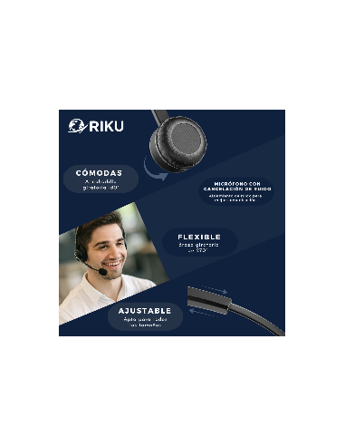 Auriculares Headset Riku RKP-681-RJ Monoaural