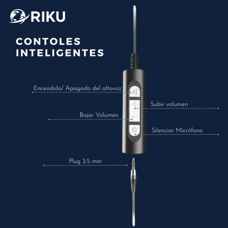 Auriculares Headset Riku RKP-682-U3-C Biaural