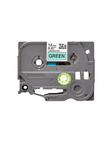 Cinta Brother TZe-731 Negro/ Verde 12 mm de ancho x 8 m - Laminada Cinta Brother TZe-731 Negro/ Verde 12 mm de ancho x 8 m - Laminada