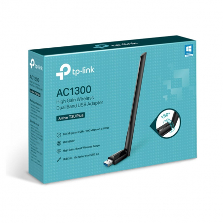 Adaptador USB TP-LINK Archer T3U Plus AC1300 - Inalámbrico de Doble Banda