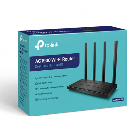 Router TP-LINK Archer C80 AC1900 - MU-MIMO Inalámbrico