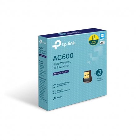 Adaptador USB TP-LINK ARCHER T2U Nano AC600 - Inalámbrico
