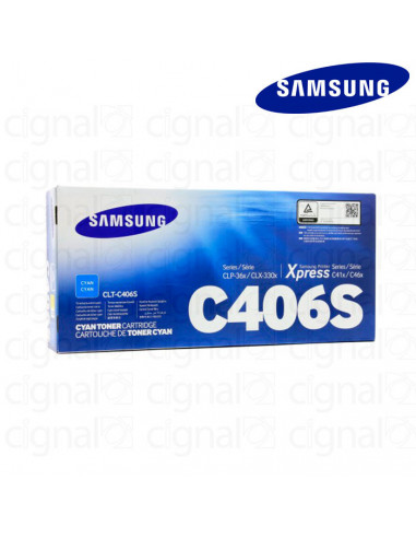 Cartucho Toner Samsung CLT-C406S CIAN