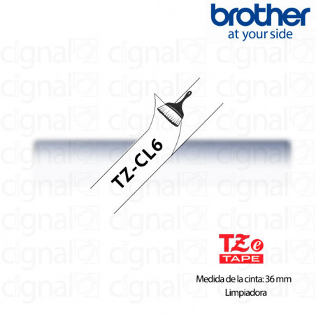 Cinta Brother TZCL6 de Limpieza de 36 mm de ancho x 8 m de largo - Laminada Cinta Brother TZCL6 de Limpieza de 36 mm de ancho x 8 m de largo - Laminada