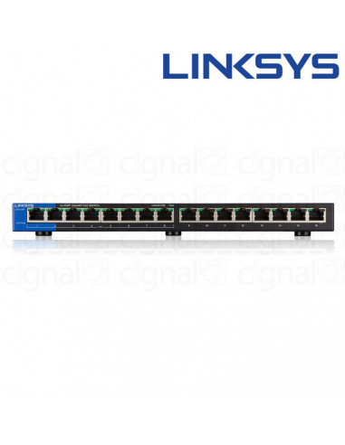 Switch Linksys LGS116P SMB 16 Puertos 10/100/1000 POE+ Switch Linksys LGS116P SMB 16 Puertos 10/100/1000 POE+