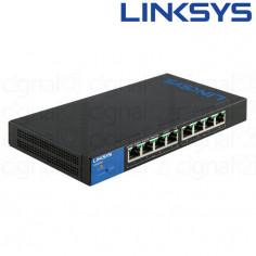 Switch Linksys LGS308P SMB 8 Puertos 10/100/1000 POE+